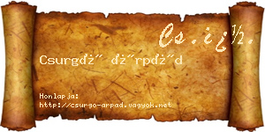 Csurgó Árpád névjegykártya