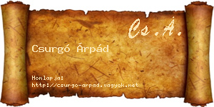 Csurgó Árpád névjegykártya