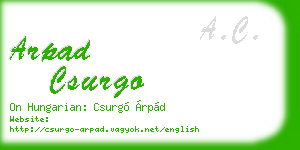 arpad csurgo business card